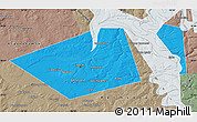 Political Map of Perm, semi-desaturated