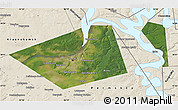 Satellite Map of Perm, shaded relief outside
