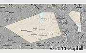 Shaded Relief Map of Perm, darken, semi-desaturated
