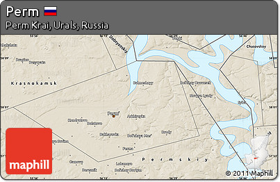 Shaded Relief Map of Perm