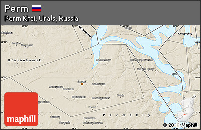 Shaded Relief Map of Perm
