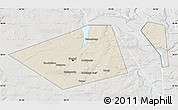 Shaded Relief Map of Perm, lighten, semi-desaturated