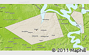 Shaded Relief Map of Perm, physical outside