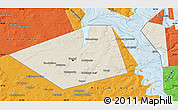 Shaded Relief Map of Perm, political outside