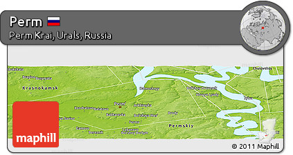 Physical Panoramic Map of Perm