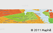 Physical Panoramic Map of Perm, political outside