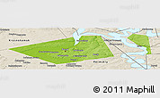 Physical Panoramic Map of Perm, shaded relief outside