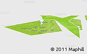 Physical Panoramic Map of Perm, single color outside