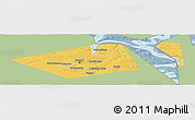 Savanna Style Panoramic Map of Perm, single color outside