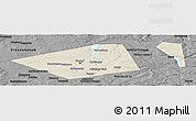 Shaded Relief Panoramic Map of Perm, darken, desaturated
