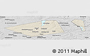 Shaded Relief Panoramic Map of Perm, desaturated