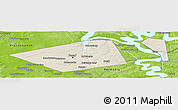 Shaded Relief Panoramic Map of Perm, physical outside