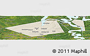 Shaded Relief Panoramic Map of Perm, satellite outside