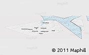 Silver Style Panoramic Map of Perm, single color outside