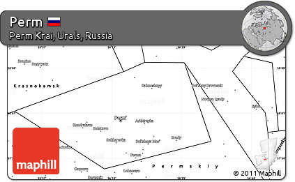 Blank Simple Map of Perm