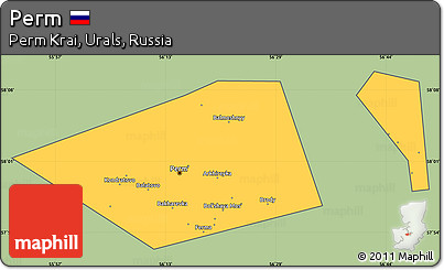 Savanna Style Simple Map of Perm, cropped outside