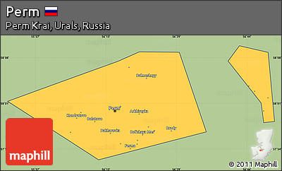 Savanna Style Simple Map of Perm, cropped outside