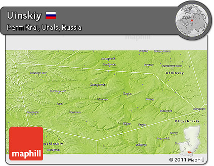 Physical 3D Map of Uinskiy