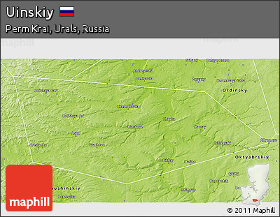 Physical 3D Map of Uinskiy