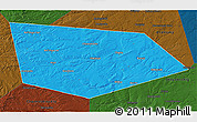 Political 3D Map of Uinskiy, darken