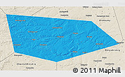 Political 3D Map of Uinskiy, shaded relief outside