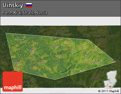 Satellite 3D Map of Uinskiy, darken