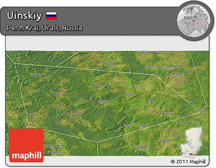 Satellite 3D Map of Uinskiy