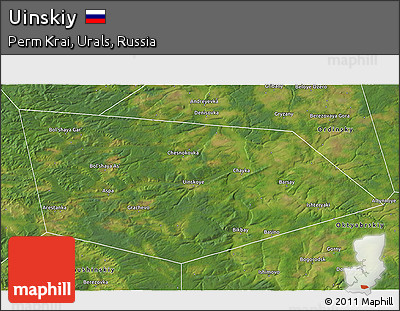 Satellite 3D Map of Uinskiy