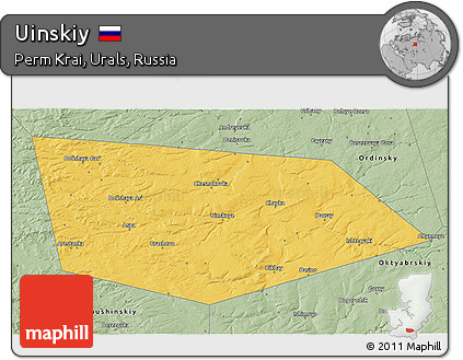 Savanna Style 3D Map of Uinskiy