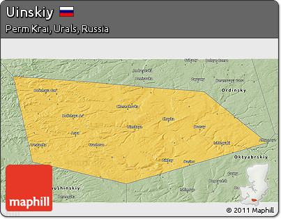 Savanna Style 3D Map of Uinskiy