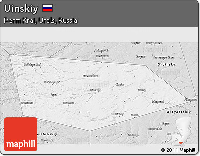 Silver Style 3D Map of Uinskiy