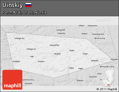 Silver Style 3D Map of Uinskiy