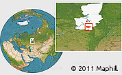 Satellite Location Map of Uinskiy, highlighted parent region