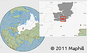 Savanna Style Location Map of Uinskiy, highlighted country, highlighted parent region, hill shading