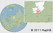 Savanna Style Location Map of Uinskiy, highlighted parent region, hill shading
