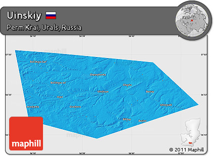 Political Map of Uinskiy, single color outside