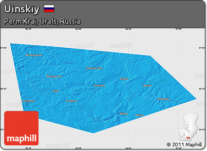 Political Map of Uinskiy, single color outside