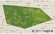 Satellite Map of Uinskiy, shaded relief outside