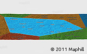 Political Panoramic Map of Uinskiy, darken