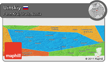 Political Panoramic Map of Uinskiy