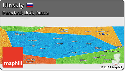 Political Panoramic Map of Uinskiy