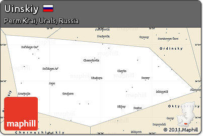 Classic Style Simple Map of Uinskiy