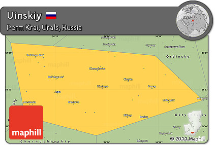 Savanna Style Simple Map of Uinskiy