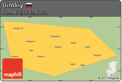 Savanna Style Simple Map of Uinskiy, single color outside