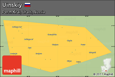 Savanna Style Simple Map of Uinskiy, single color outside