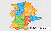 Political Simple Map of Urals, cropped outside