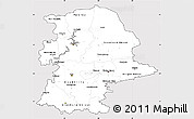 Silver Style Simple Map of Urals, cropped outside
