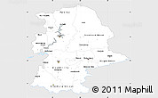 Silver Style Simple Map of Urals, single color outside