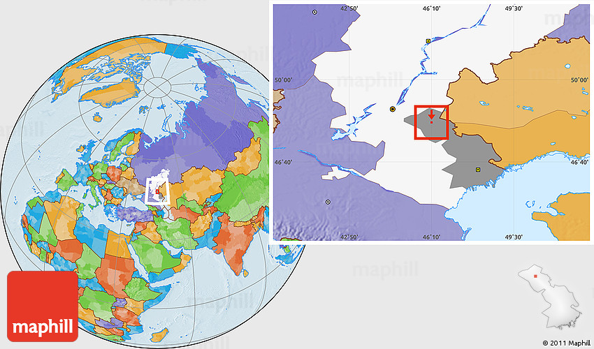 Political Location Map of Akhtubinsk, highlighted parent region ...