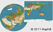 Satellite Location Map of Volga, within the entire country